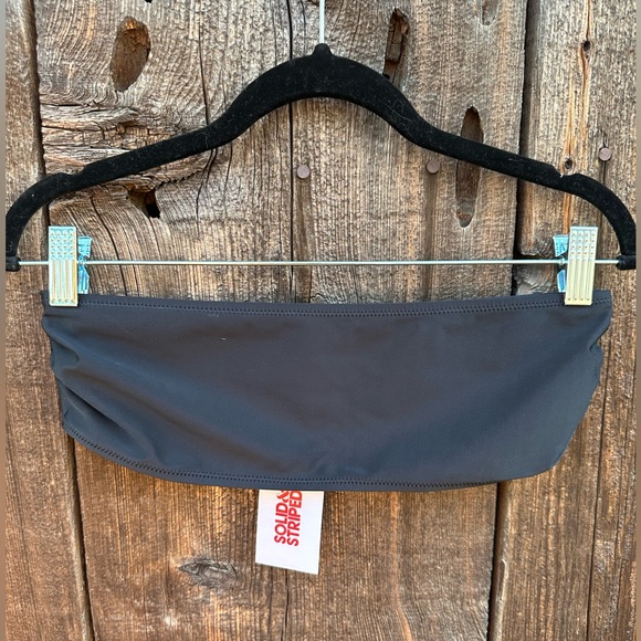 NWT Solid & Striped Annabelle Top in Black Strapless Tube Top Bikini Top - Picture 7 of 13